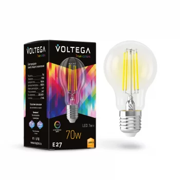 Светодиодная лампа Voltega Crystal Груша A60 E27 7Вт 3000K