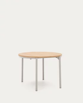 Круглый раздвижной стол Montuiri из шпона дуба с серыми стальными ножками 90X75 CM
