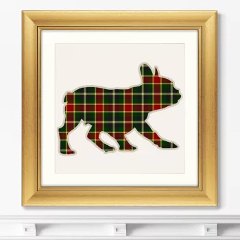 Постер Bulldog in a Scottish cage 61X61 CM