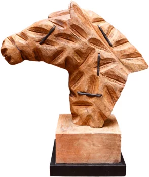 Декор из дерева манго Horse 44X41X8 CM