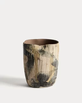 Коричневая керамическая ваза Dirva 17.5X17.5X23 CM