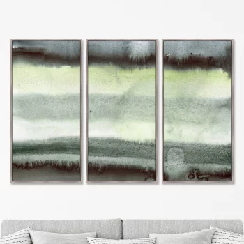 Триптих на холсте Rolling waves over the black sand 52X105 / 52X105 / 52X105 CM