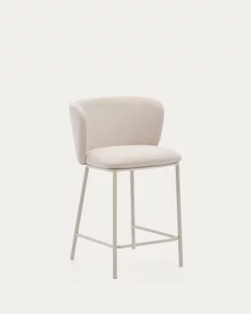 Стул Ciselia из бежевой шенилловой ткани и бежевой стали 52.5X52X88.5 CM