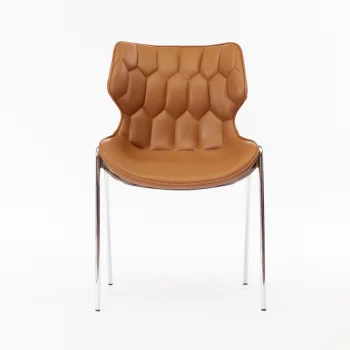 Стул Найроби светло-коричневая экокожа хромированные ножки 53X63,5X82 CM