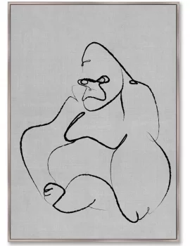 Репродукция на холсте Gorilla on gray 75X105 CM