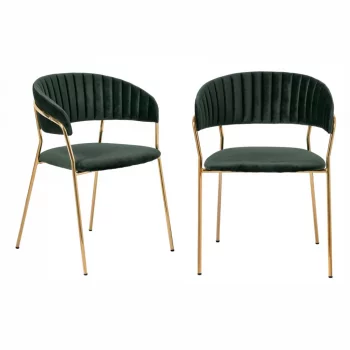 Комплект из 2 стульев Turin зеленый, золотые ножки 56X50X78X48 CM