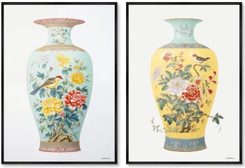 Набор из двух постеров на холсте China porcelain vase 75X105 / 75X105 CM
