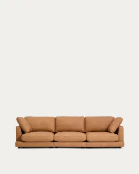 Четырехместный диван Gala из коричневой кожи 300X105X87 CM