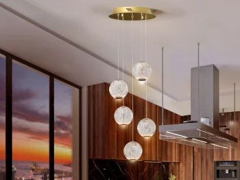 Люстра Austral LED 5L Ø32 золото 32X100 CM