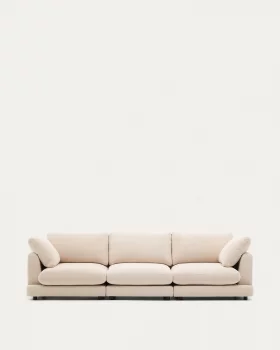 Бежевый четырёхместный диван из шенилла Gala 300X105X87 CM