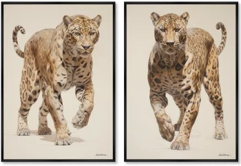 Набор из двух постеров на холсте Leopards Hunt  75X105 /  75X105 CM