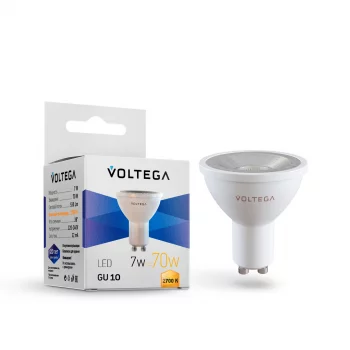 Светодиодная лампа Voltega Simple софит линзованный GU10 7Вт 2700K