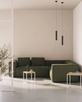 Угловой диван Blok, зеленый, из плотного вельвета, 3-местный 290X230 CM