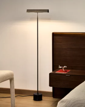 Торшер Lynor из брашированной стали с черным мраморным основанием 30X12X121 CM