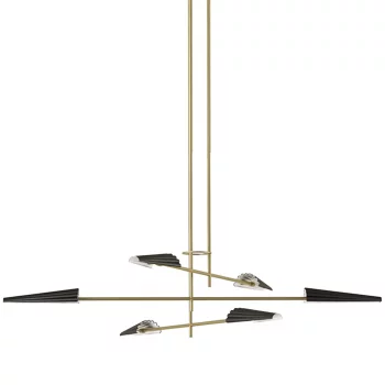 Люстра Bion 6L золотая с черными абажурами 150X275 CM