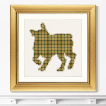 Постер Bulldog in a Scottish cage 61X61 CM