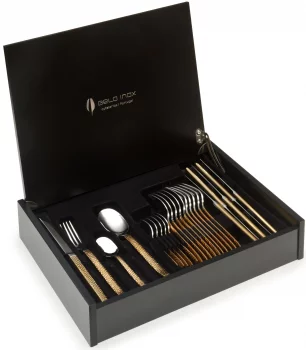 Набор столовых приборов 24 предмета Belo Inox Skin Gold On Handle