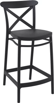 Стул пластиковый полубарный Cross Bar 45X50X96 CM чёрный