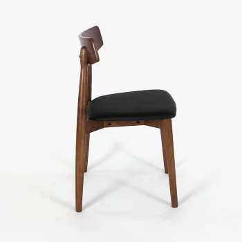 Стул Фарум черная матовая экокожа ножки орех 47X46X77 CM