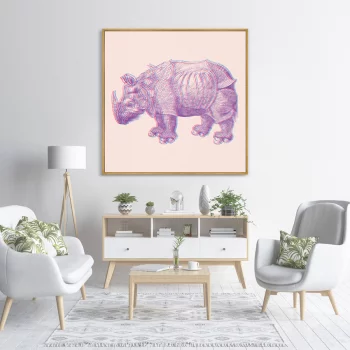 Постер на холсте Rhino rebirth 105X105 CM