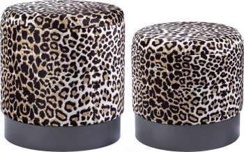 Набор из двух пуфов Leopard 40X40X45 / 35X35X34 CM