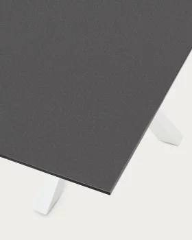Стол Argo из матового чёрного стекла и стальными ножками с чёрной отделкой 160X90 CM