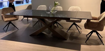 Раскладной обеденный стол ARKELL GREY Bubble 180X98X76 CM