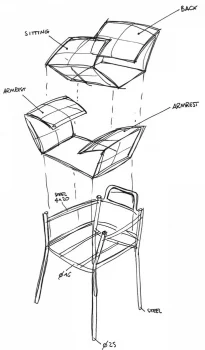 Стул c подушками Brezza 62X55X79 CM