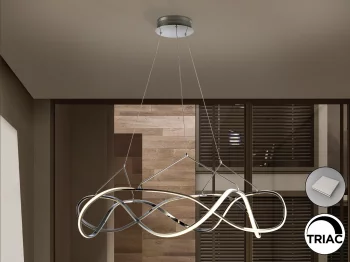 Подвесной светильник Molly LED хром DIM 110X110X38 CM