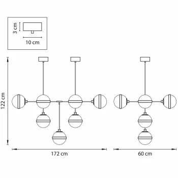 Люстра Globo 172X60X122 CM