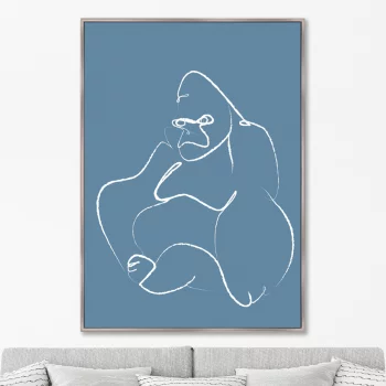 Репродукция на холсте Gorilla on blue 75X105 CM