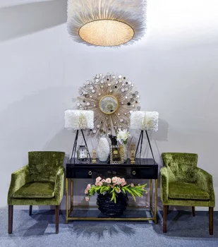 Декоративное зеркало с золотыми лучами 100X100 CM
