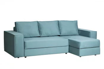 Угловой раскладной диван Bergamo правый бирюзовый велюр 250X160X90 CM