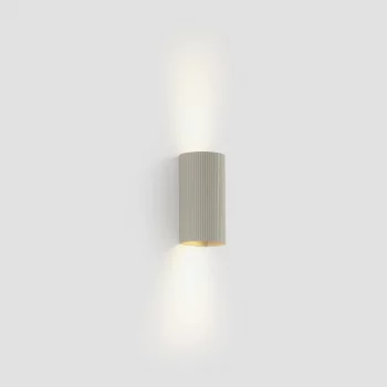 Настенный светильник SOLE круглый серый с рифлением 2xGU10 15.5X6.5X8 CM