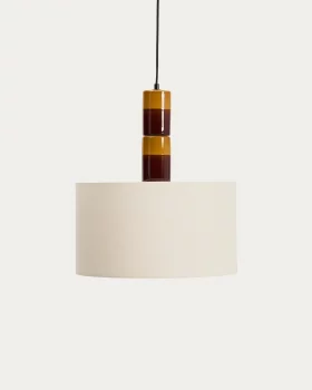 Потолочный светильник Mavran из керамики с хлопковым абажуром 45X45X308 CM