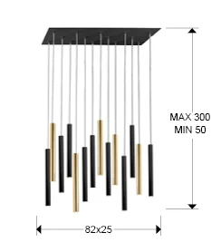 Подвесной светильник Varas 14L золото/черный 82X25X40 CM
