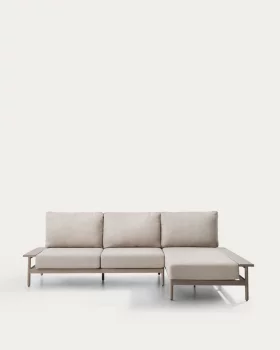 Алюминиевый угловой диван Vathi цвета тауп с правым шезлонгом 250X159 CM