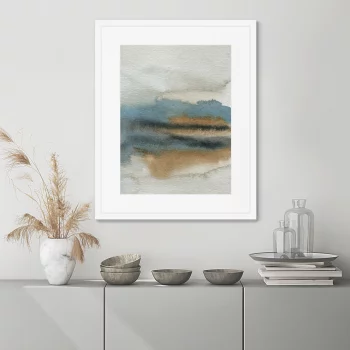 Постер в раме Lakeside in the morning fog 42X52 CM