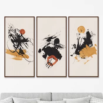 Настенный декор из 3-х частей Ball Players 52X105 / 52X105 / 52X105 CM