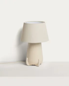 Настольная лампа Odra из керамики экрю с глянцевым покрытием 30X30X45.5 CM