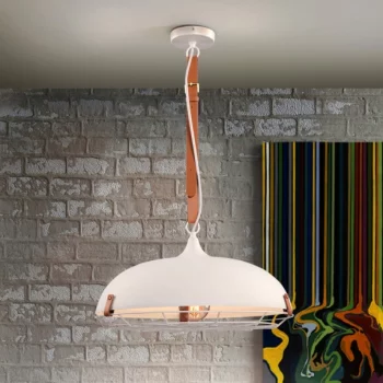 Подвесной светильник на кожаном ремне Nomade 45X45X80-130 CM белый