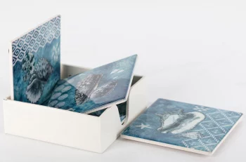 Керамические подставки под горячее, набор 4 шт. 11.2X11.2X4.2 CM