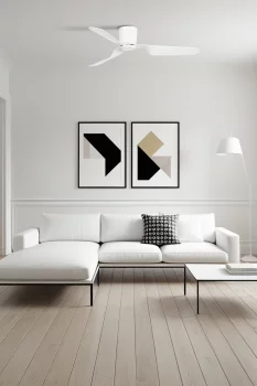 Потолочный вентилятор с освещением Pemba белый 132X132X21.5 CM