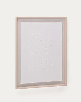 Абстрактная картина Olvin из белой переработанной бумаги с рельефами 74X6X94 CM