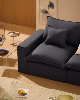Диван Anarela на 2 места из льна и вискозы с чехлом Dark Grey 220 CM