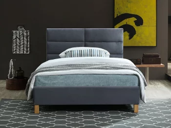 Кровать Signal SIERRA VELVET TAP.150 (серый/дуб) 120/200