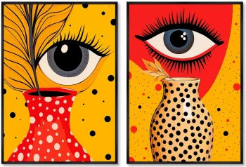 Набор из двух постеров на холсте Vase and Eyes 75X105 / 75X105 CM