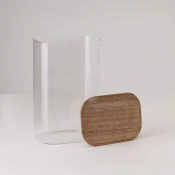 Банка для хранения прямоугольная glass acacia, 1,3 л