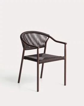 Штабелируемый уличный стул Livadia из коричневого алюминия 55X61X76 CM