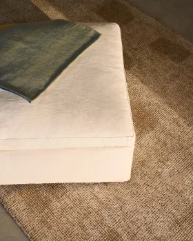 Бежевый пуф для ног Zenira 90X90X50 CM